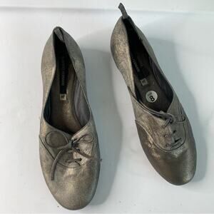 Alberto Fermani metallic gray lace‎ up oxford sneakers size 38